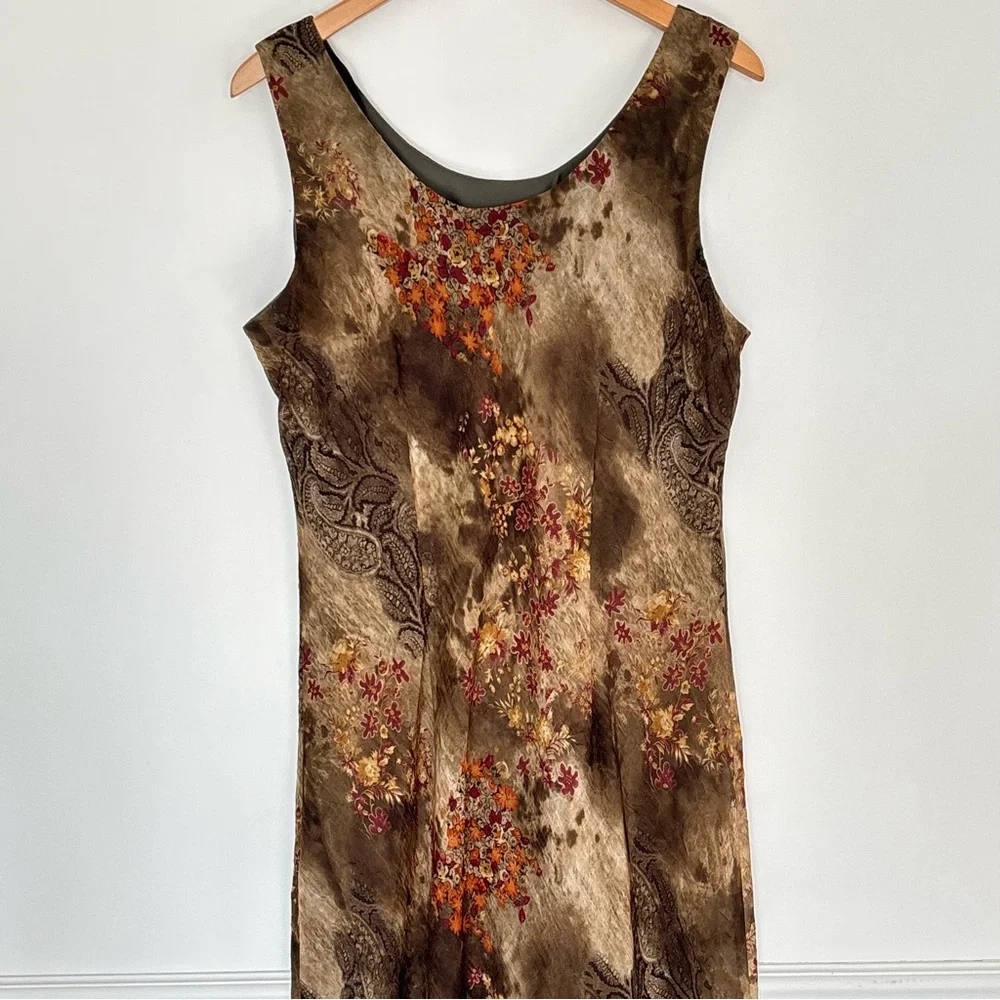Vintage Y2K Floral Paisley Green Dress Size 16 Whimsycal Fairy Romantic * D49 - Picture 2 of 14